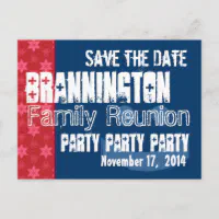 Fun Family Reunion or Party Save the Date Announcement Postcard