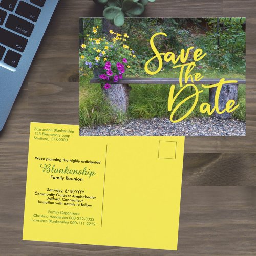 Save The Date Family Reunion Rustic Rural Floral  Postcard