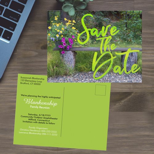 Save The Date Family Reunion Rustic Rural Floral Postcard