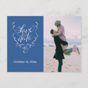 Save the Date Fancy Text and Photo  Postcard