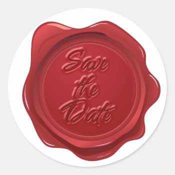 Save The Date Faux Wax Seal by thepapershoppe at Zazzle