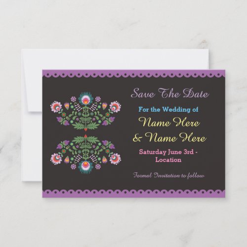 Save The Date Fiesta Mexican Floral Wedding Invite