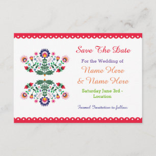 Save The Date Fiesta Mexican Floral Wedding Invite