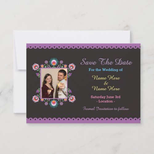 Save The Date Fiesta Mexican Floral Wedding Invite