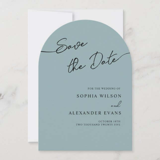 Save The Date Flat Card for a Boho Chic Wedding. (Front)