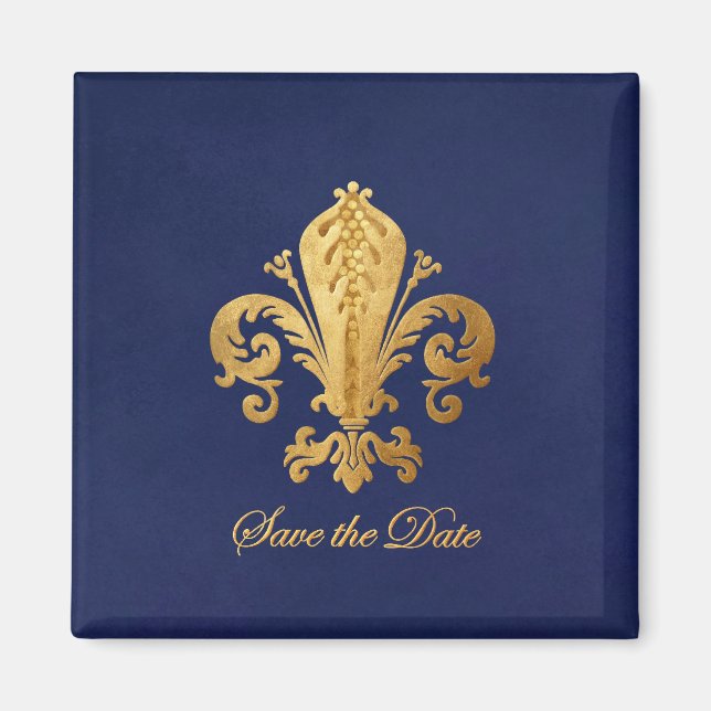 Save the Date Fleur-de-lis Magnet (Front)