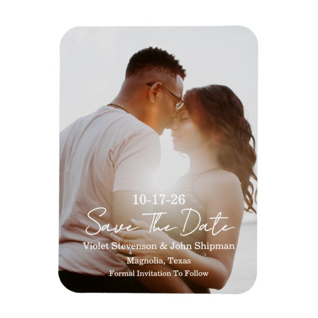 Save The Date Flexible Photo Magnet (Vertical)