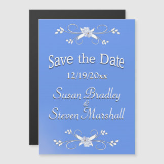Save the Date Floral Accents Magnetic Invitation
