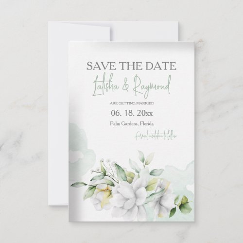 Save the Date Floral Announcement