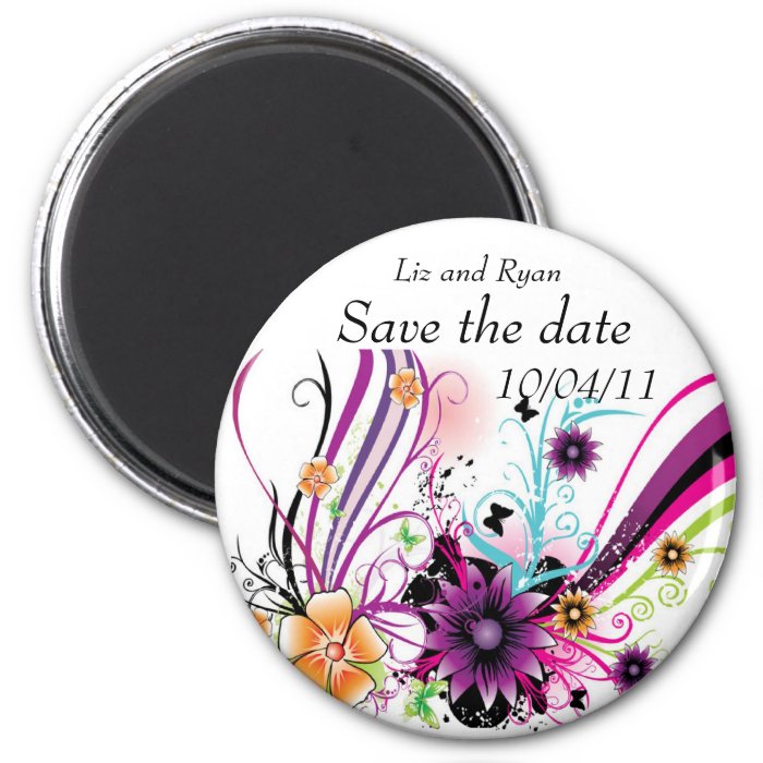 Save the date floral magnet