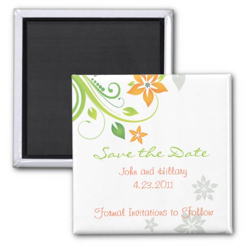 Save the Date Floral Magnet