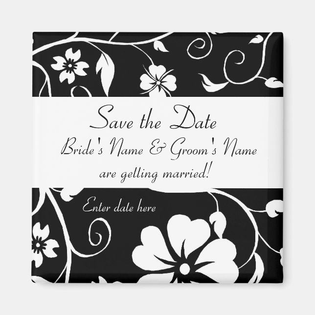 Save the date - Floral Wedding Mag... - Customized Magnet (Front)