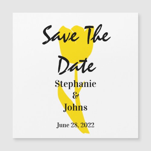Save The Date Floral Yellow Tulips Custom Unique