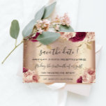Save The Date  Florals Rose Gold Roses Marsala<br><div class="desc">Suppose you're looking for a classy and elegant theme for your upcoming event. In that case, the Save The Date Florals Rose Gold Roses Marsala Digital and Paper Invitation is something you don't want to miss. This invitation combines a classic floral design with modern touches of rose gold and marsala...</div>