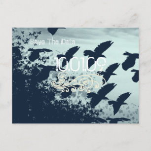 Save the Date- Flying Birds - Customized Announcement Postcard