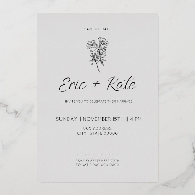 SAVE THE DATE FOIL INVITATION (Front)