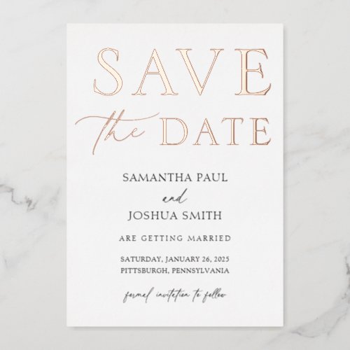 Save the Date Foil Invitation