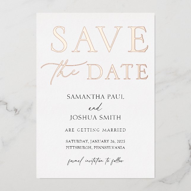 Save the Date Foil Invitation (Front)