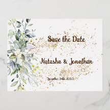 Save the Date Foil Invitation Postcard