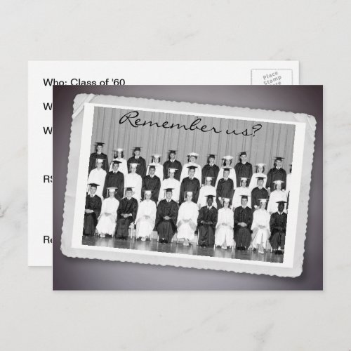 Save the Date for a Class Reunion to Remember Announcement Postcard