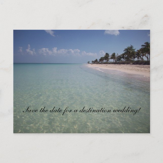 Save the date for a destination weddi... announcement postcard (Front)