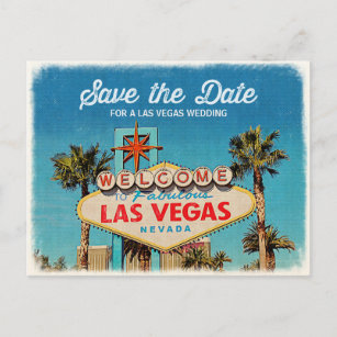 Save the Date for a Fabulous Las Vegas Wedding Announcement Postcard
