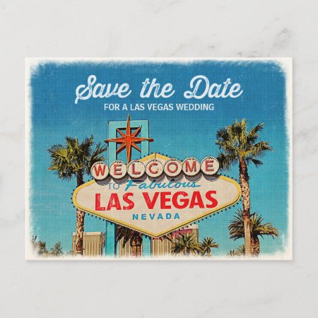 Save The Date For A Fabulous Las Vegas Wedding Announcement Postcard