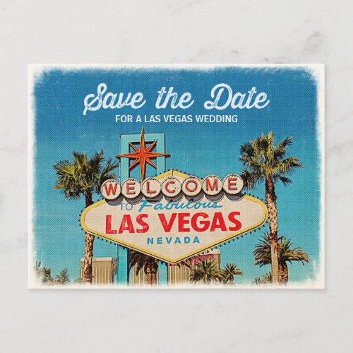 Save the Date for a Fabulous Las Vegas Wedding Announcement Postcard