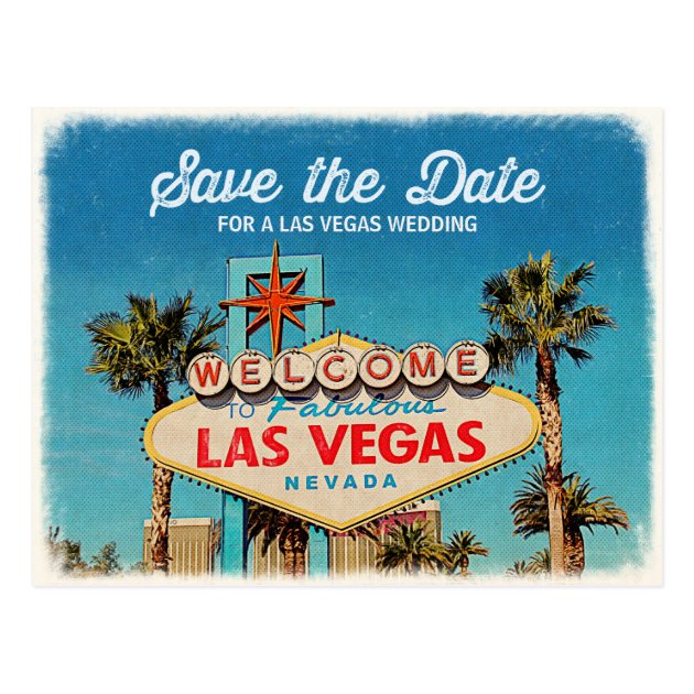 Save The Date For A Fabulous Las Vegas Wedding Postcard