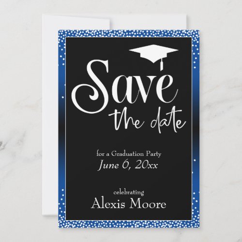 Save the Date for a Graduation Party Blue Ombre Invitation