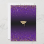 Save the Date for a Graduation Party Gold & Purple Invitation (Back)