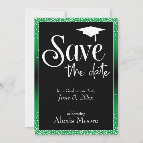 Save the Date for a Graduation Party Green Ombre Invitation