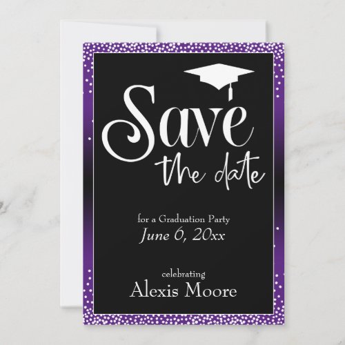 Save the Date for a Graduation Party Purple Ombre Invitation