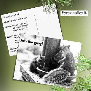 Save the Date for a Squirrel Get-Together Announcement Postcard
