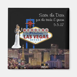 Save the Date, for Bride & Groom Wedding In Las Ve Magnet