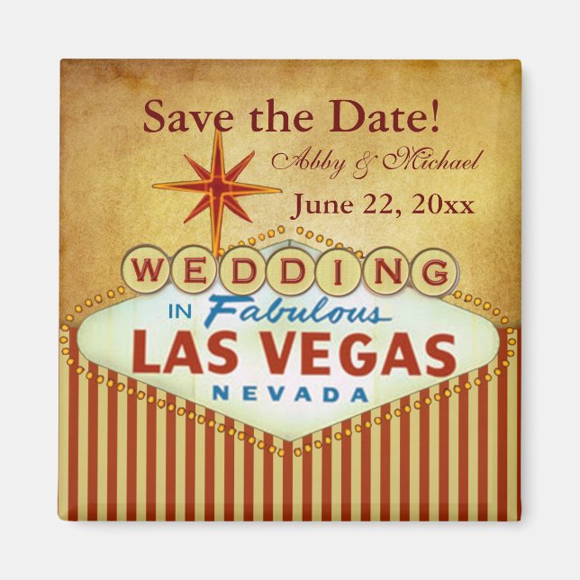 Save the Date for Fabulous Las Vegas Magnet (Front)