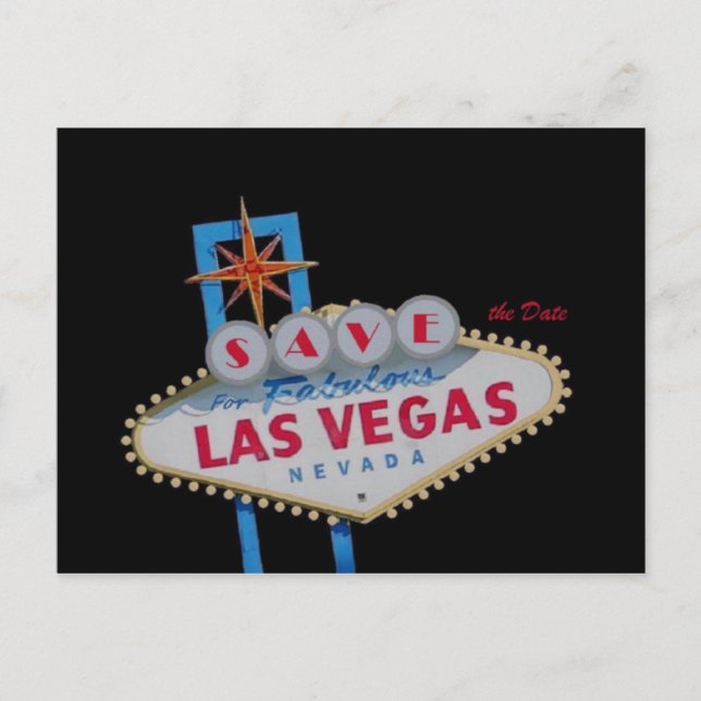 SAVE the Date For Fabulous Las Vegas Postcard (Front)