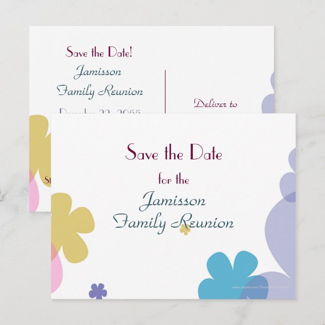 Save the Date for Family Reunion Postcard (Front/Back)