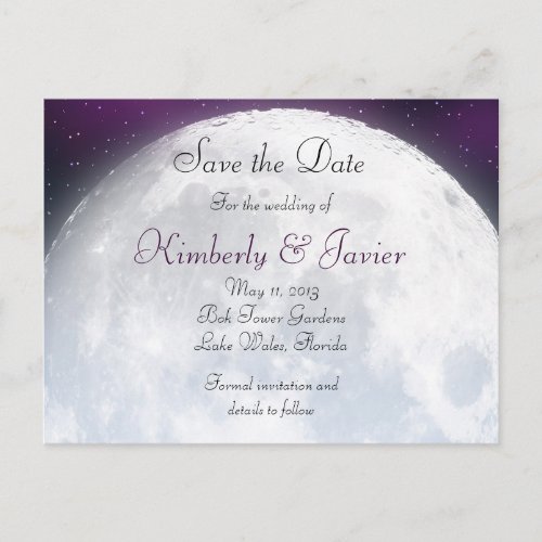 Save the Date for Space Themed Wedding Announcement Postcard