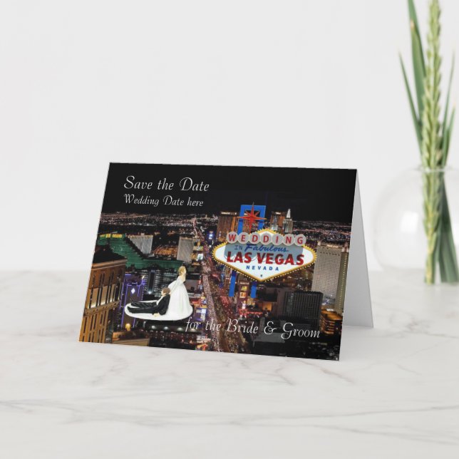 Save the Date for the Bride & Groom Wedding In Las Announcement (Front)
