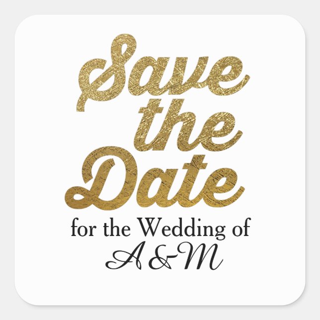 Save the Date for the wedding of...  Square Sticker (Front)