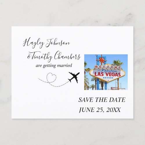 Save the Date for wedding in Las Vegas Nevada Holiday Postcard