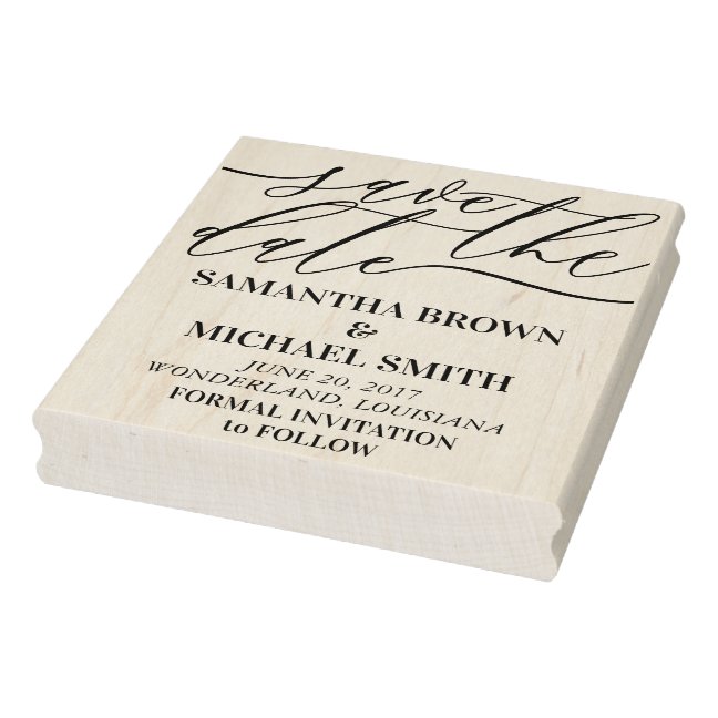 Save the date for wedding invitation rubber stamp