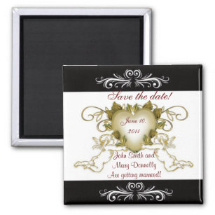 Save the date for wedding Magnet Angels black