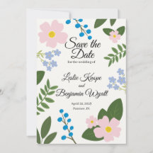 Save the Date for Weddings Pink Flower