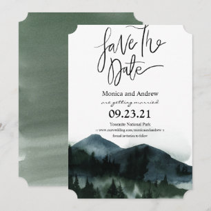 Save the Date Forest Mountain Invitation