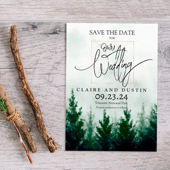 Save the Date Forest Mountain Invitation (Creator Uploaded)