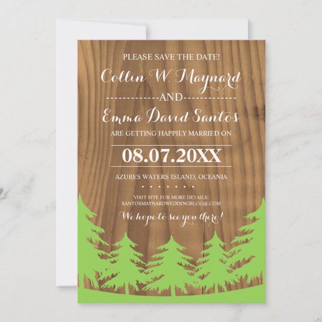 Save The Date Forest Wedding Cards