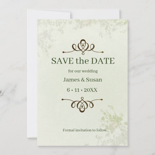 Save The Date Formal Flat Save The Date Card