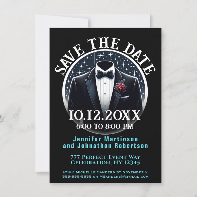 Save the Date | Formal | Tuxedo Invitation (Front)